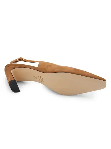 Stuart Weitzman Women's Stassi 50MM Suede Slingback Pumps - Toasted Almond | Thumbnail 6 Stuart Weitzman Women's Stassi 50MM Suede Slingback Pumps - Toasted Almond | Thumbnail 6