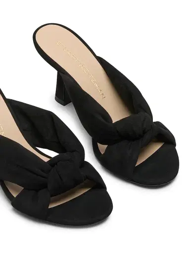 Stuart Weitzman Women's Soplaya 75MM Suede Slip-On Sandals - Black | Thumbnail 4 Stuart Weitzman Women's Soplaya 75MM Suede Slip-On Sandals - Black | Thumbnail 4