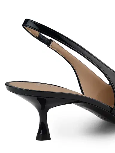 Stuart Weitzman Women's Georgie 50MM Patent Leather Slingback Pumps - Nice Blue | Thumbnail 5 Stuart Weitzman Women's Georgie 50MM Patent Leather Slingback Pumps - Nice Blue | Thumbnail 5