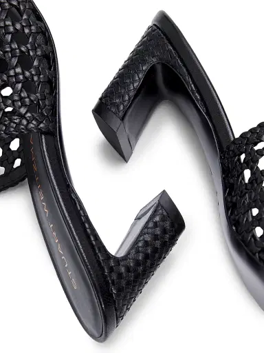 Stuart Weitzman Women's Stassi 50MM Leather Slingback Pumps - Black | Thumbnail 5 Stuart Weitzman Women's Stassi 50MM Leather Slingback Pumps - Black | Thumbnail 5