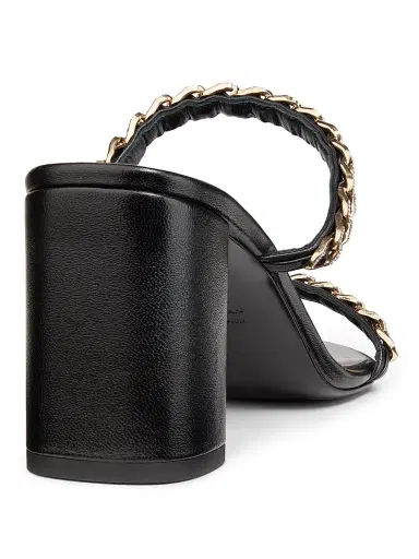Stuart Weitzman Women's Soluxe 75MM Chain-Strap Leather Sandals - Black | Thumbnail 3 Stuart Weitzman Women's Soluxe 75MM Chain-Strap Leather Sandals - Black | Thumbnail 3