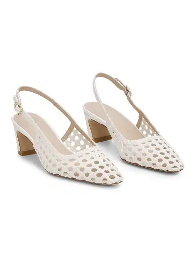 Stuart Weitzman Women's Stassi 50MM Leather Slingback Pumps - Cream | Thumbnail 2 Stuart Weitzman Women's Stassi 50MM Leather Slingback Pumps - Cream | Thumbnail 2
