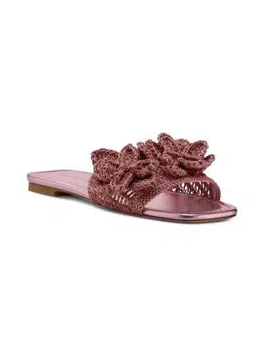 Stuart Weitzman Women's Lotus Crocheted Sandals - Pink Sand | Thumbnail 2 Stuart Weitzman Women's Lotus Crocheted Sandals - Pink Sand | Thumbnail 2