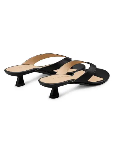 Stuart Weitzman Women's Rio Sleek 35MM Leather Sandals - Black - Size 5 | Thumbnail 3 Stuart Weitzman Women's Rio Sleek 35MM Leather Sandals - Black - Size 5 | Thumbnail 3