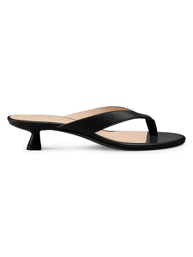 Stuart Weitzman Women's Rio Sleek 35MM Leather Sandals - Black - Size 5 | Thumbnail 1 Stuart Weitzman Women's Rio Sleek 35MM Leather Sandals - Black - Size 5 | Thumbnail 1