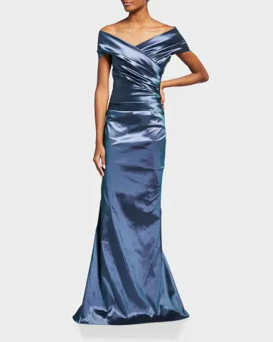 Rickie Freeman for Teri Jon Off-Shoulder Ruched Taffeta Gown | Thumbnail 2 Rickie Freeman for Teri Jon Off-Shoulder Ruched Taffeta Gown | Thumbnail 2