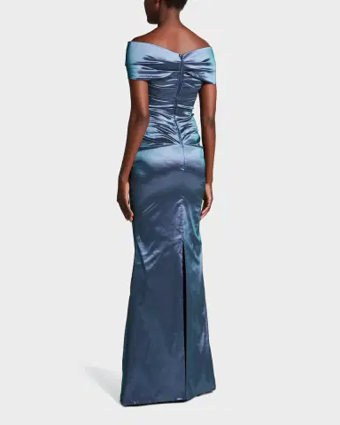 Rickie Freeman for Teri Jon Off-Shoulder Ruched Taffeta Gown | Thumbnail 3 Rickie Freeman for Teri Jon Off-Shoulder Ruched Taffeta Gown | Thumbnail 3