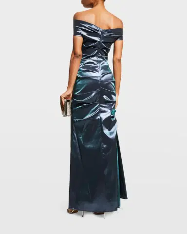 Rickie Freeman for Teri Jon Off-Shoulder Ruched Taffeta Gown | Thumbnail 4 Rickie Freeman for Teri Jon Off-Shoulder Ruched Taffeta Gown | Thumbnail 4