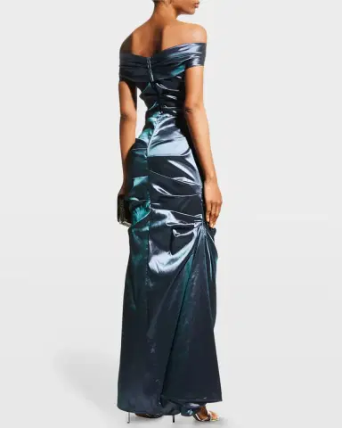 Rickie Freeman for Teri Jon Off-Shoulder Ruched Taffeta Gown | Thumbnail 6 Rickie Freeman for Teri Jon Off-Shoulder Ruched Taffeta Gown | Thumbnail 6
