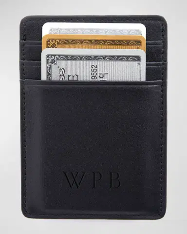 ROYCE New York Monogrammed Leather Magnetic Money Clip Wallet, Personalized | Thumbnail 2 ROYCE New York Monogrammed Leather Magnetic Money Clip Wallet, Personalized | Thumbnail 2