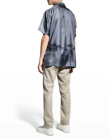 Brioni Men's Roman Tree-Print Silk Camp Shirt | Thumbnail 3 Brioni Men's Roman Tree-Print Silk Camp Shirt | Thumbnail 3