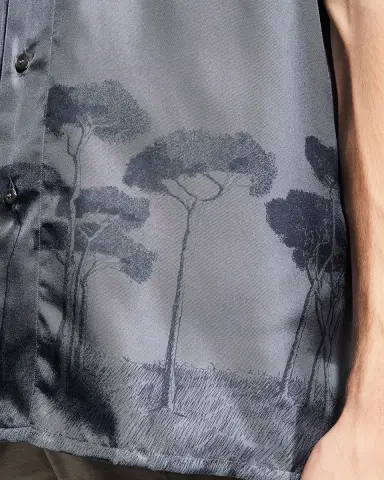 Brioni Men's Roman Tree-Print Silk Camp Shirt | Thumbnail 5 Brioni Men's Roman Tree-Print Silk Camp Shirt | Thumbnail 5
