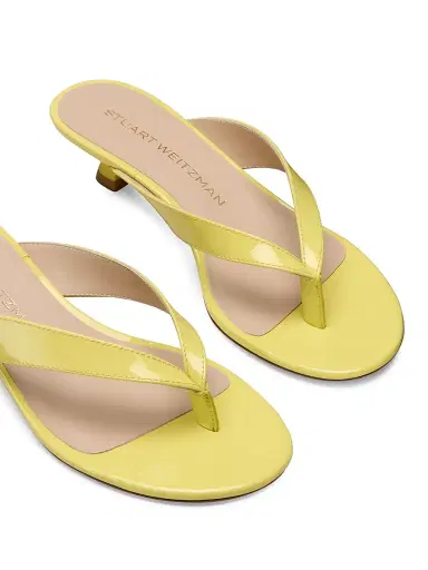 Stuart Weitzman Women's Rio Sleek 35MM Kitten-Heel Sandals - Citrine | Thumbnail 4 Stuart Weitzman Women's Rio Sleek 35MM Kitten-Heel Sandals - Citrine | Thumbnail 4