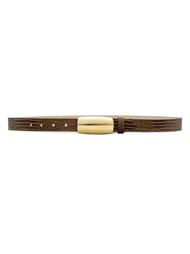 L'AGENCE Women's Marlowe Lizard-Embossed Leather Belt - Cognac Lizard | Thumbnail 1 L'AGENCE Women's Marlowe Lizard-Embossed Leather Belt - Cognac Lizard | Thumbnail 1
