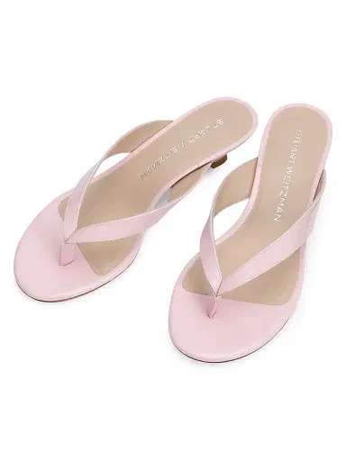 Stuart Weitzman Women's Rio Sleek 35MM Kitten-Heel Sandals - Soft Rose - Size 9.5 | Thumbnail 4 Stuart Weitzman Women's Rio Sleek 35MM Kitten-Heel Sandals - Soft Rose - Size 9.5 | Thumbnail 4