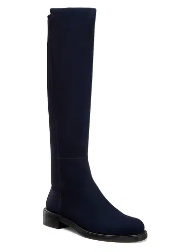 Stuart Weitzman Women's 5050 Gisele 30MM Suede Boots - Nice Blue Black | Thumbnail 2 Stuart Weitzman Women's 5050 Gisele 30MM Suede Boots - Nice Blue Black | Thumbnail 2