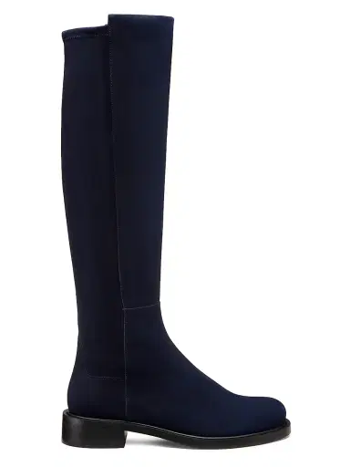 Stuart Weitzman Women's 5050 Gisele 30MM Suede Boots - Nice Blue Black | Thumbnail 1 Stuart Weitzman Women's 5050 Gisele 30MM Suede Boots - Nice Blue Black | Thumbnail 1