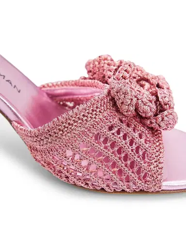 Stuart Weitzman Women's Lotus 85MM Crochet Sandals - Soft Rose | Thumbnail 6 Stuart Weitzman Women's Lotus 85MM Crochet Sandals - Soft Rose | Thumbnail 6