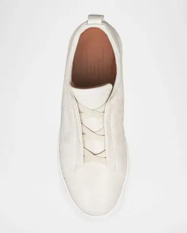 ZEGNA Men 's Triple Stitch Deerskin Leather Sneakers | Thumbnail 5 ZEGNA Men 's Triple Stitch Deerskin Leather Sneakers | Thumbnail 5