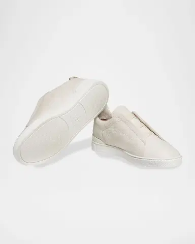 ZEGNA Men 's Triple Stitch Deerskin Leather Sneakers | Thumbnail 7 ZEGNA Men 's Triple Stitch Deerskin Leather Sneakers | Thumbnail 7