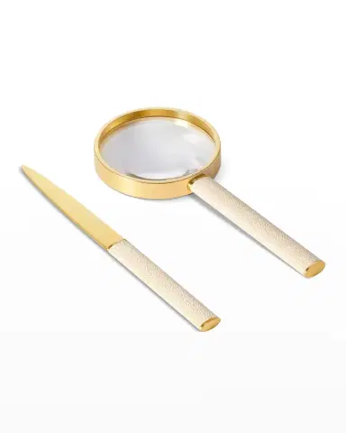 AERIN Faux Shagreen Magnifying Glass and Letter Opener Set | Thumbnail 1 AERIN Faux Shagreen Magnifying Glass and Letter Opener Set | Thumbnail 1