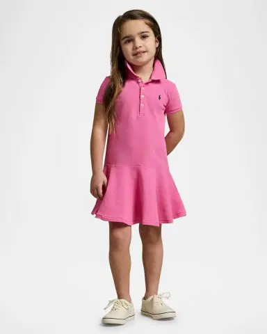 Polo Ralph Lauren Girl 's Stretch Cotton Mesh Polo Dress | Thumbnail 2 Polo Ralph Lauren Girl 's Stretch Cotton Mesh Polo Dress | Thumbnail 2