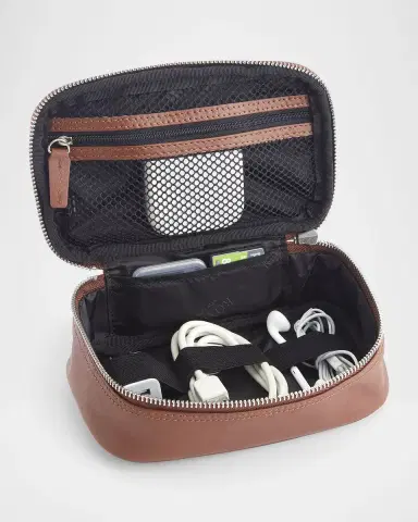 ROYCE New York Monogrammed Travel Tech Organizer Leather Case, Personalized | Thumbnail 2 ROYCE New York Monogrammed Travel Tech Organizer Leather Case, Personalized | Thumbnail 2
