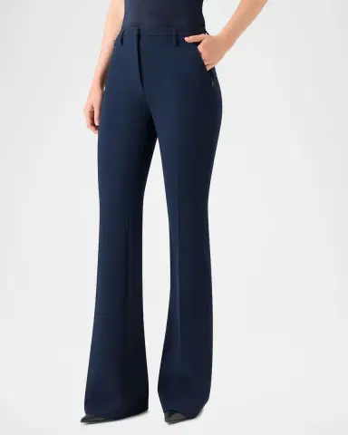 Akris Farrah Boot-Cut Mid-Rise Wool Pants | Thumbnail 2 Akris Farrah Boot-Cut Mid-Rise Wool Pants | Thumbnail 2