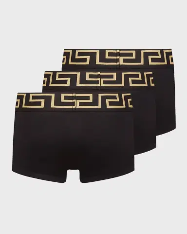 Versace Men's 3-Pack Low Rise Greca Trunk | Thumbnail 3 Versace Men's 3-Pack Low Rise Greca Trunk | Thumbnail 3