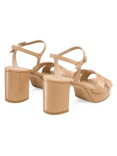 Stuart Weitzman Women's Dayna 80MM Patent Leather Platform Sandals - Adobe | Thumbnail 3 Stuart Weitzman Women's Dayna 80MM Patent Leather Platform Sandals - Adobe | Thumbnail 3