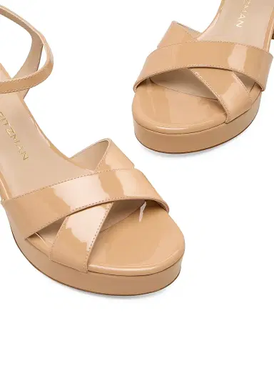 Stuart Weitzman Women's Dayna 80MM Patent Leather Platform Sandals - Adobe | Thumbnail 4 Stuart Weitzman Women's Dayna 80MM Patent Leather Platform Sandals - Adobe | Thumbnail 4