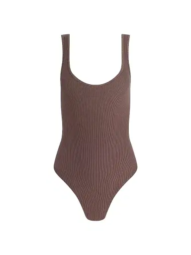 L'Agence Women's Nica Scoopneck Rib-Knit Bodysuit - Cardamom - Size XL | Thumbnail 1 L'Agence Women's Nica Scoopneck Rib-Knit Bodysuit - Cardamom - Size XL | Thumbnail 1