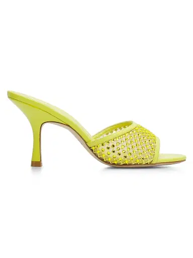 Stuart Weitzman Women's Bareitall Shine 85MM Crystal-Embellished Leather Stiletto-Heel Sandals - Citrine | Thumbnail 1 Stuart Weitzman Women's Bareitall Shine 85MM Crystal-Embellished Leather Stiletto-Heel Sandals - Citrine | Thumbnail 1
