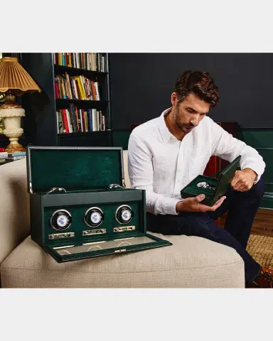 Wolf British Racing Triple Watch Winder with Storage | Thumbnail 8 Wolf British Racing Triple Watch Winder with Storage | Thumbnail 8