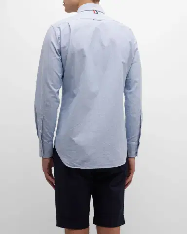 Thom Browne Men's Classic Sport Shirt w/ Stripes | Thumbnail 3 Thom Browne Men's Classic Sport Shirt w/ Stripes | Thumbnail 3
