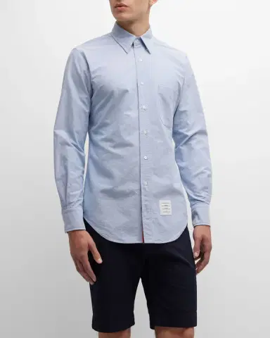 Thom Browne Men's Classic Sport Shirt w/ Stripes | Thumbnail 4 Thom Browne Men's Classic Sport Shirt w/ Stripes | Thumbnail 4