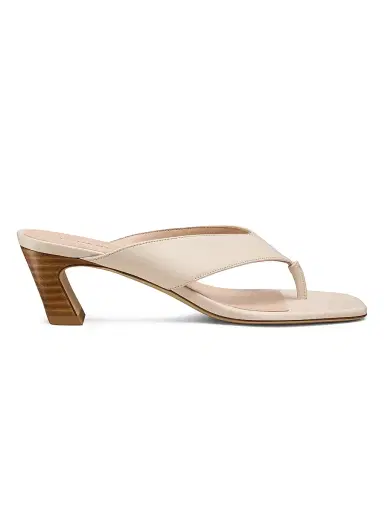 Stuart Weitzman Women's Stassi 50MM Thong Sandals - Linen And New Camel | Thumbnail 1 Stuart Weitzman Women's Stassi 50MM Thong Sandals - Linen And New Camel | Thumbnail 1