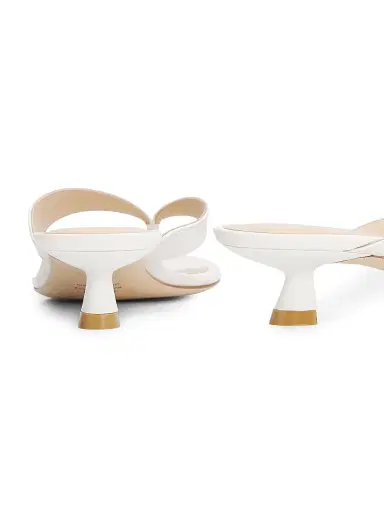 Stuart Weitzman Women's Rio Sleek 35MM Leather Sandals - Cream | Thumbnail 3 Stuart Weitzman Women's Rio Sleek 35MM Leather Sandals - Cream | Thumbnail 3