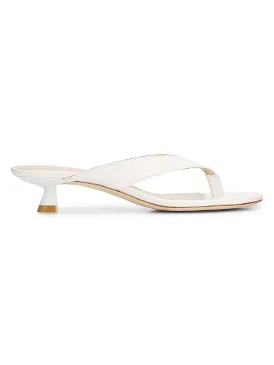 Stuart Weitzman Women's Rio Sleek 35MM Leather Sandals - Cream | Thumbnail 1 Stuart Weitzman Women's Rio Sleek 35MM Leather Sandals - Cream | Thumbnail 1