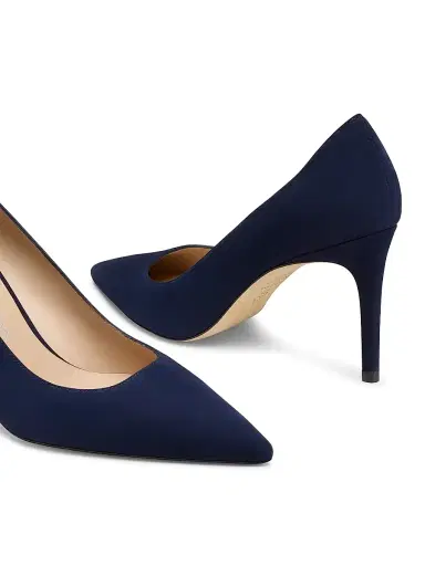 Stuart Weitzman Women's Stuart Power 85 85MM Suede Pumps - Nice Blue | Thumbnail 4 Stuart Weitzman Women's Stuart Power 85 85MM Suede Pumps - Nice Blue | Thumbnail 4