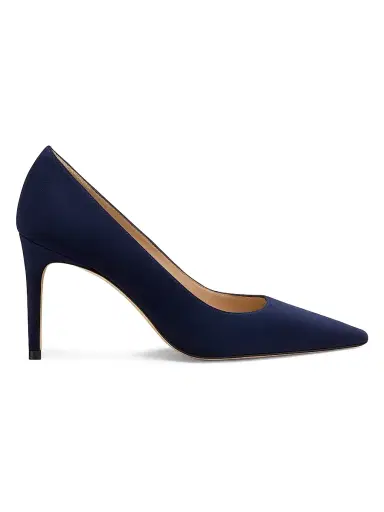 Stuart Weitzman Women's Stuart Power 85 85MM Suede Pumps - Nice Blue | Thumbnail 1 Stuart Weitzman Women's Stuart Power 85 85MM Suede Pumps - Nice Blue | Thumbnail 1