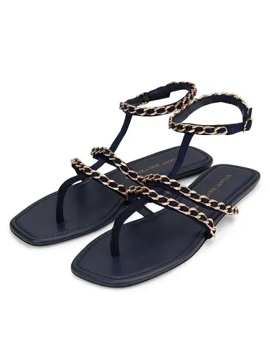 Stuart Weitzman Women's Soluxe Chain-Strap Suede Sandals - Nice Blue | Thumbnail 2 Stuart Weitzman Women's Soluxe Chain-Strap Suede Sandals - Nice Blue | Thumbnail 2