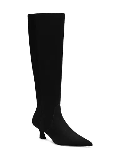 Stuart Weitzman Women's Vinnie 50MM Suede Boots - Black | Thumbnail 2 Stuart Weitzman Women's Vinnie 50MM Suede Boots - Black | Thumbnail 2