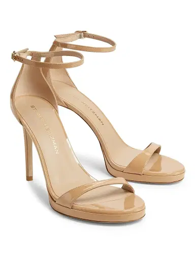 Stuart Weitzman Women's Nudist 100MM Patent Leather Sandals - Adobe | Thumbnail 2 Stuart Weitzman Women's Nudist 100MM Patent Leather Sandals - Adobe | Thumbnail 2
