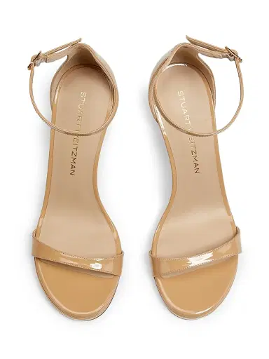 Stuart Weitzman Women's Nudist 100MM Patent Leather Sandals - Adobe | Thumbnail 4 Stuart Weitzman Women's Nudist 100MM Patent Leather Sandals - Adobe | Thumbnail 4