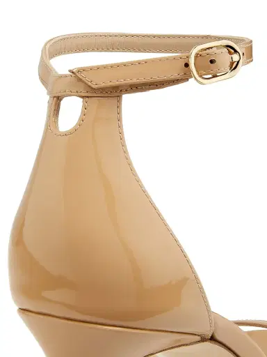 Stuart Weitzman Women's Nudist 100MM Patent Leather Sandals - Adobe | Thumbnail 5 Stuart Weitzman Women's Nudist 100MM Patent Leather Sandals - Adobe | Thumbnail 5
