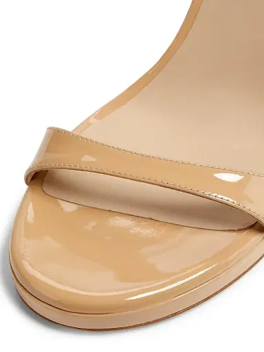 Stuart Weitzman Women's Nudist 100MM Patent Leather Sandals - Adobe | Thumbnail 6 Stuart Weitzman Women's Nudist 100MM Patent Leather Sandals - Adobe | Thumbnail 6