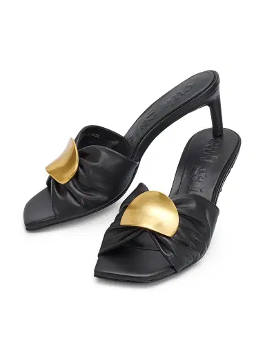 Cult Gaia Women's Amina 55MM Leather Kitten-Heel Sandals - Black - Size 11.5 | Thumbnail 2 Cult Gaia Women's Amina 55MM Leather Kitten-Heel Sandals - Black - Size 11.5 | Thumbnail 2