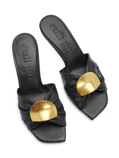 Cult Gaia Women's Amina 55MM Leather Kitten-Heel Sandals - Black - Size 11.5 | Thumbnail 4 Cult Gaia Women's Amina 55MM Leather Kitten-Heel Sandals - Black - Size 11.5 | Thumbnail 4