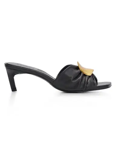 Cult Gaia Women's Amina 55MM Leather Kitten-Heel Sandals - Black - Size 11.5 | Thumbnail 1 Cult Gaia Women's Amina 55MM Leather Kitten-Heel Sandals - Black - Size 11.5 | Thumbnail 1